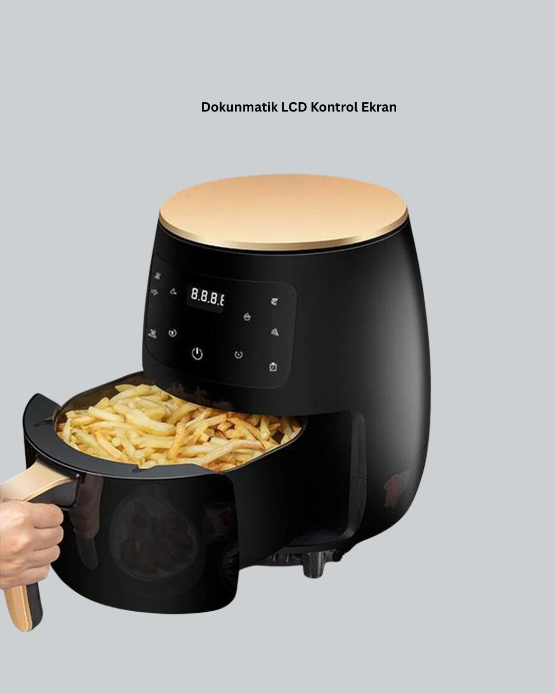 2400w Güçlü Airfryer 6l Yapışmaz Hazne Bulaşık Makinesi Uyumlu ( Lisinya )