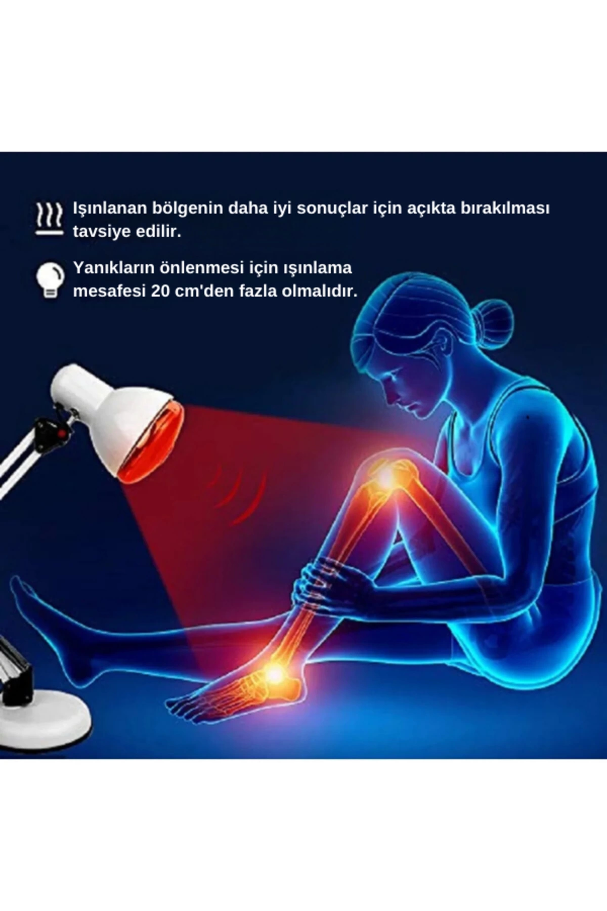 250W Kızılötesi (infrared) Isıtıcılı Fizik Tedavi Lambası (Kırmızı Işık) E27 (Kalın Duy) ( Lisinya )