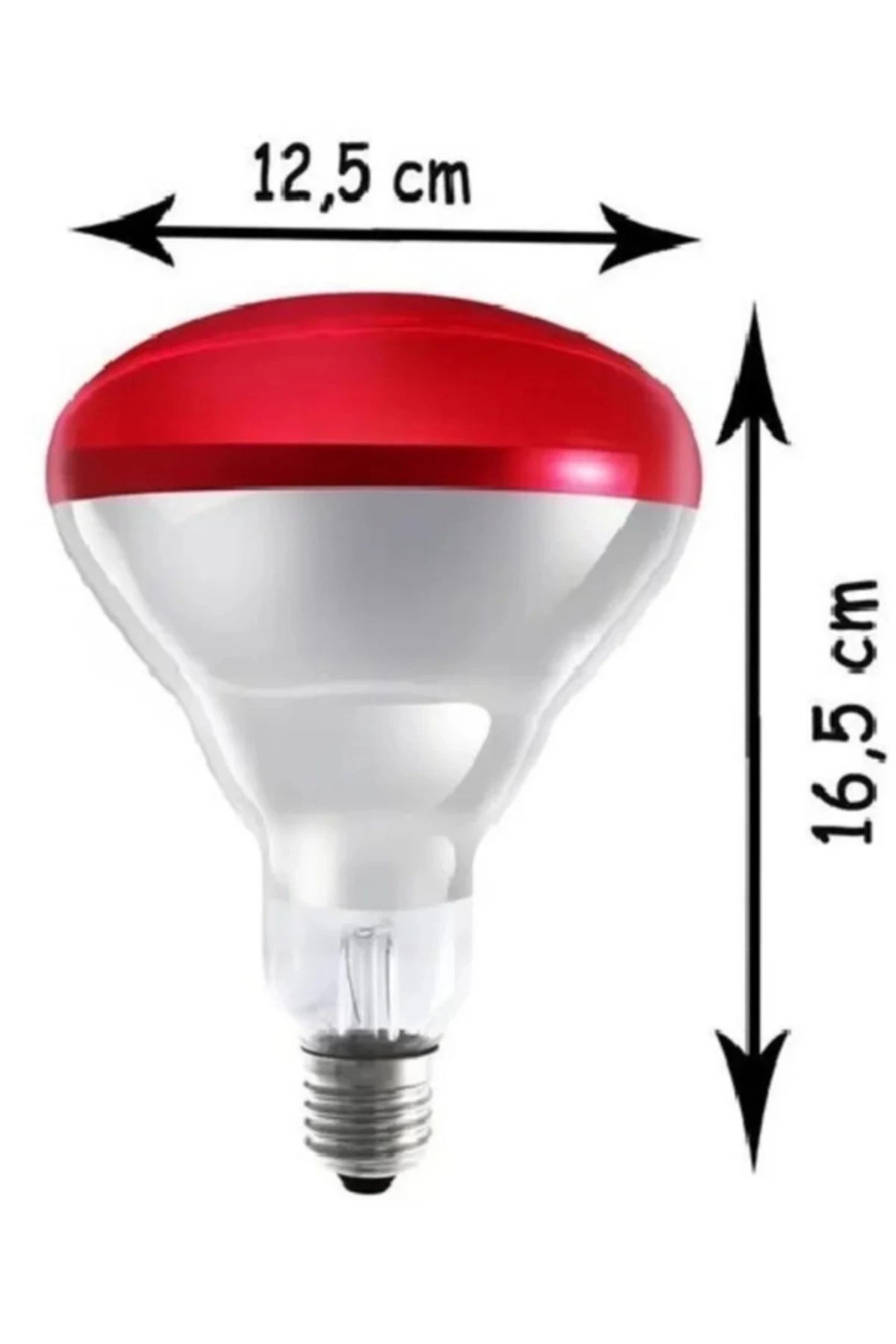 250W Kızılötesi (infrared) Isıtıcılı Hayvan Isıtma ve Kuluçka Lambası (Kırmızı Işık) E27 (Kalın Duy) ( Lisinya )