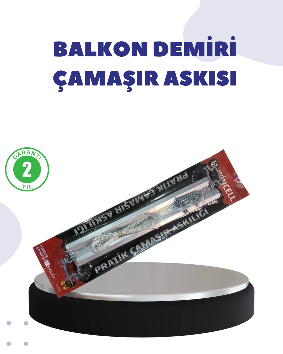 25x60 Balkon Askılığı Kare Demir Uyumlu Hava Dayanıklı Çamaşır Askısı ( Lisinya )