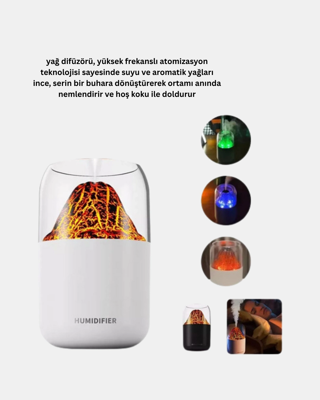 280ml Alev Işıklı Ultrasonik Hava Nemlendirici Sessiz Ve Usb Şarjlı ( Lisinya ) 280ml Alev Işıklı Ultrasonik Hava Nemlendirici Sessiz Ve Usb Şarjlı ( Lisinya )