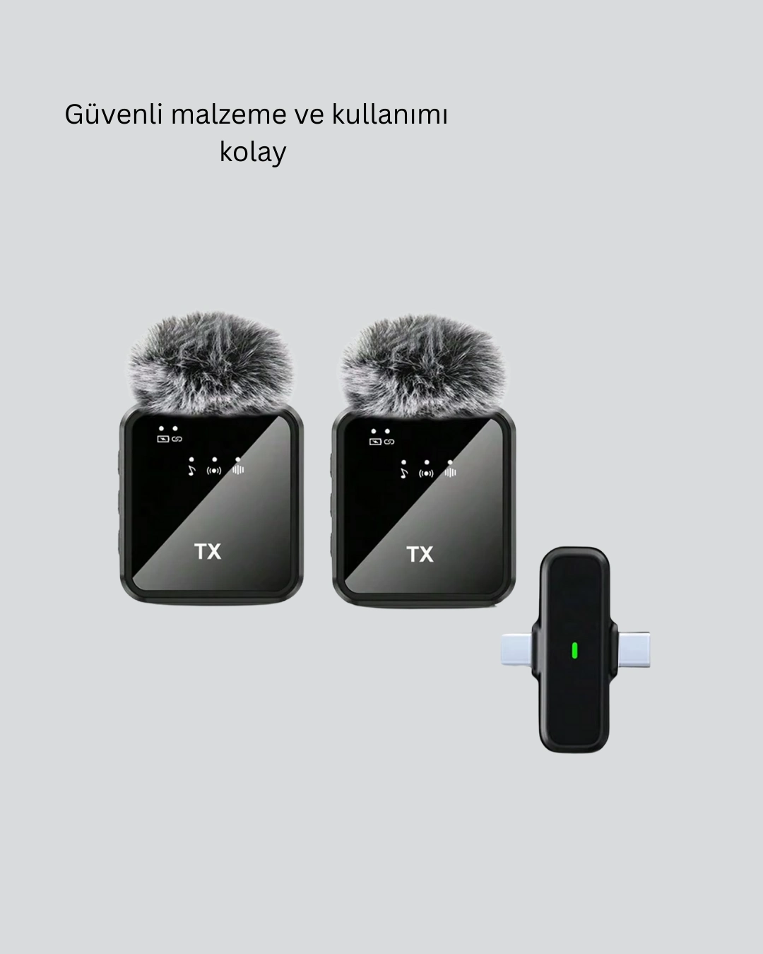 2in1 Kablosuz Yaka Mikrofonu İos Ve Android Uyumlu ( Lisinya )