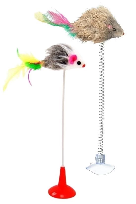 2li Vantuzlu Fareli Tüylü Hareketli Çanlı Ve Esneyen Eğlenceli Peluş Kedi Oyuncağı ( Lisinya ) 2li Vantuzlu Fareli Tüylü Hareketli Çanlı Ve Esneyen Eğlenceli Peluş Kedi Oyuncağı ( Lisinya )