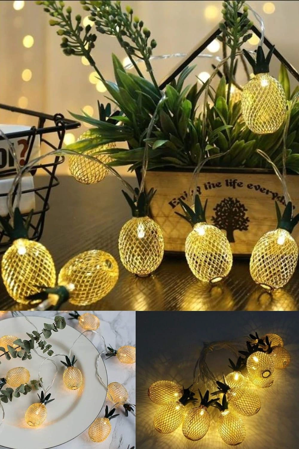 2m 10 Led 2 Kademeli Ananas Led Işık Pilli ( Lisinya )
