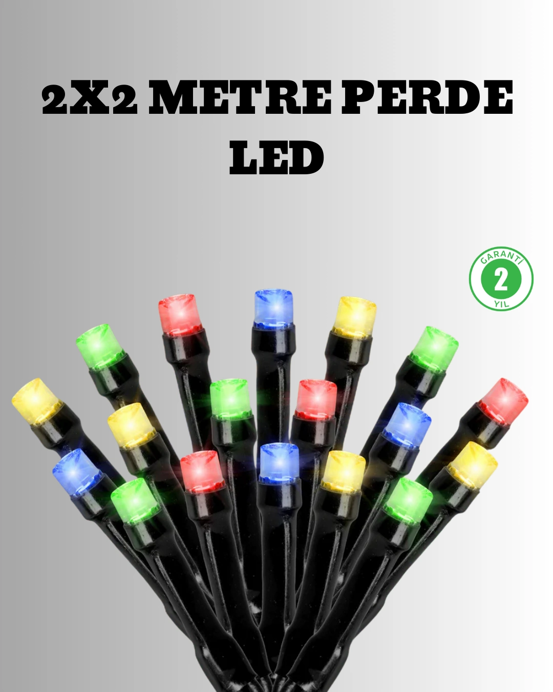 2x2 Metre Pil İle Çalışan Perde Led Işık – 8 Modlu Dekoratif ( Lisinya )