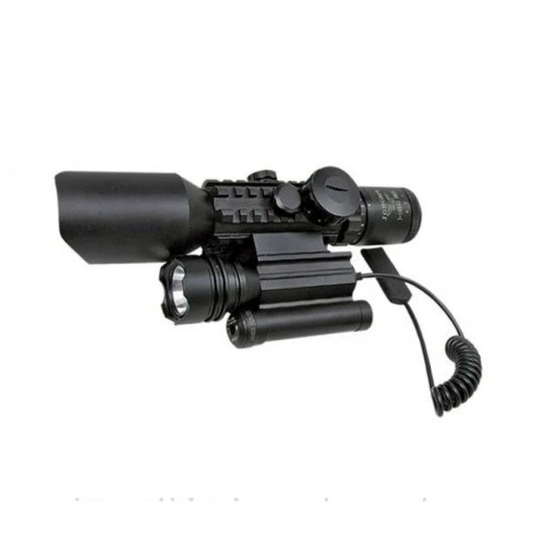 3-10x42  Zoomlu Av Tüfeği Dürbünü  Lazeri Zenon Fenerli M9 ( Lisinya )