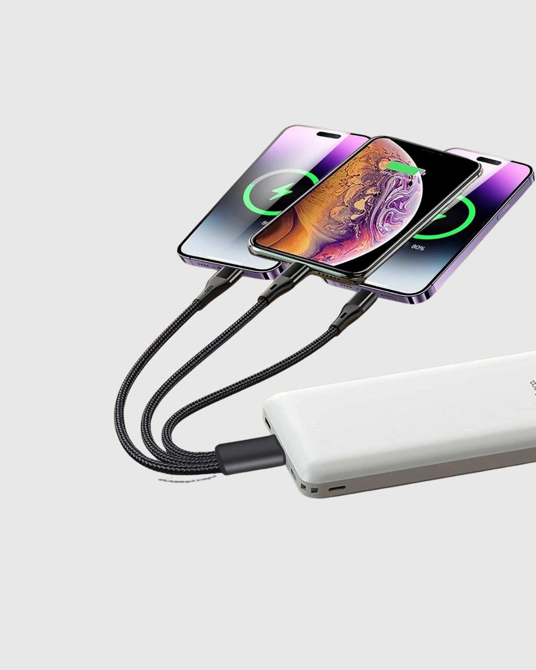 3 Başlıklı Hızlı Şarj Kablosu Metal Alaşımlı Dayanıklı Ve Akıllı Çipli ( Lisinya )