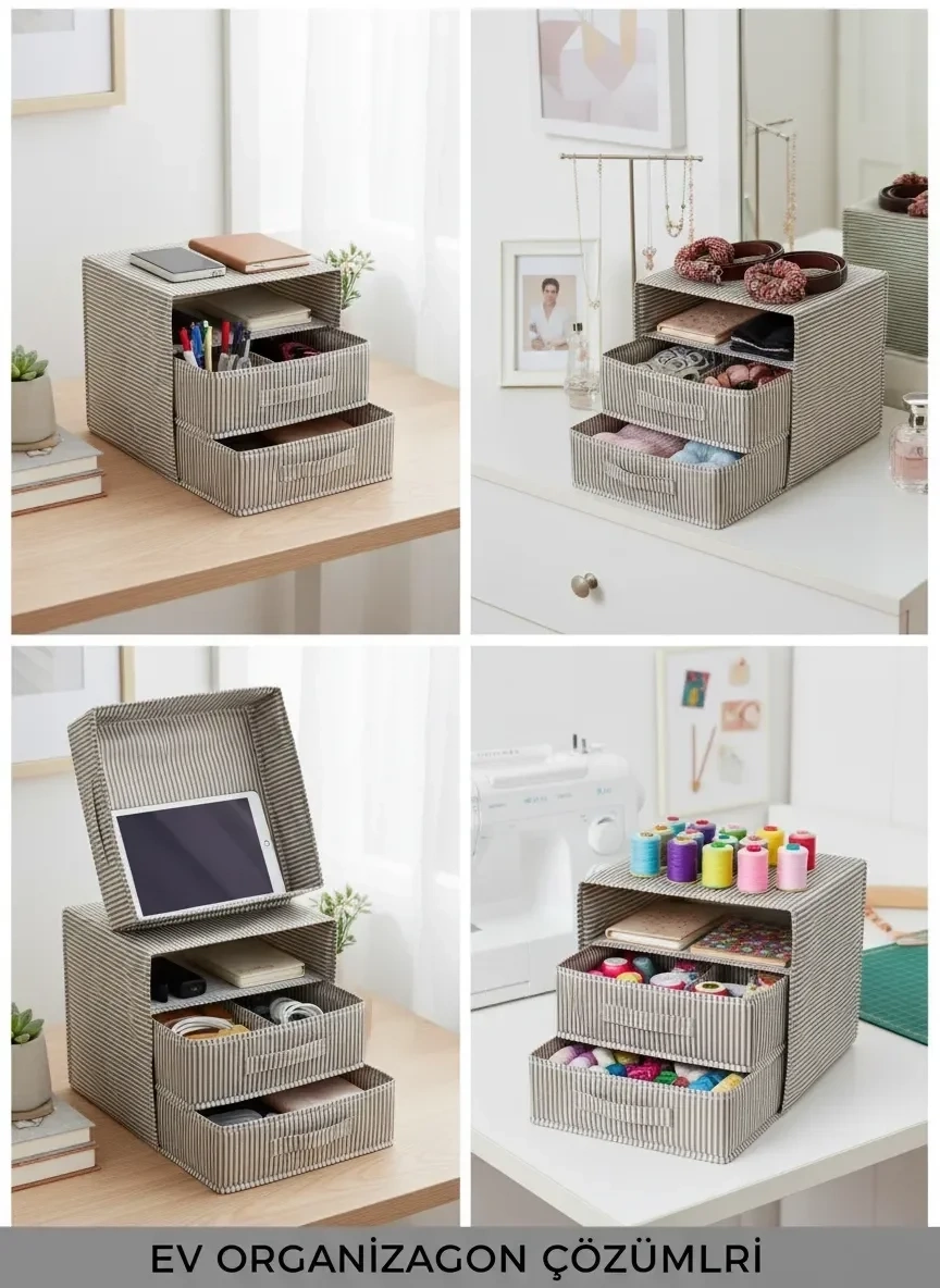 Çok Amaçlı 3 Bölmeli Organizer - Çekmece İçi Çorap Çamaşır ve Ofis Masaüstü Düzenleyici Kutu ( Lisinya ) Çok Amaçlı 3 Bölmeli Organizer - Çekmece İçi Çorap Çamaşır ve Ofis Masaüstü Düzenleyici Kutu ( Lisinya )