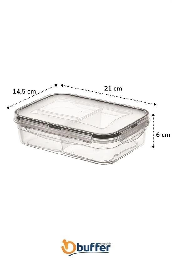 3 Bölmeli Kilitli Kapaklı 1 Litre Erzak Saklama Kabı Lc-510 ( Lisinya ) 3 Bölmeli Kilitli Kapaklı 1 Litre Erzak Saklama Kabı Lc-510 ( Lisinya )