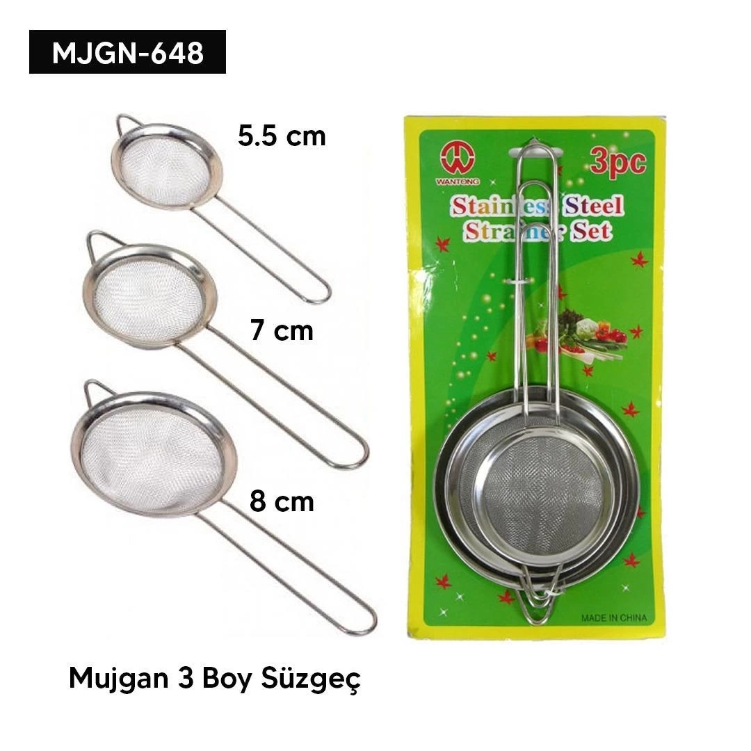 3 Boy Süzgeç Seti ( Lisinya )