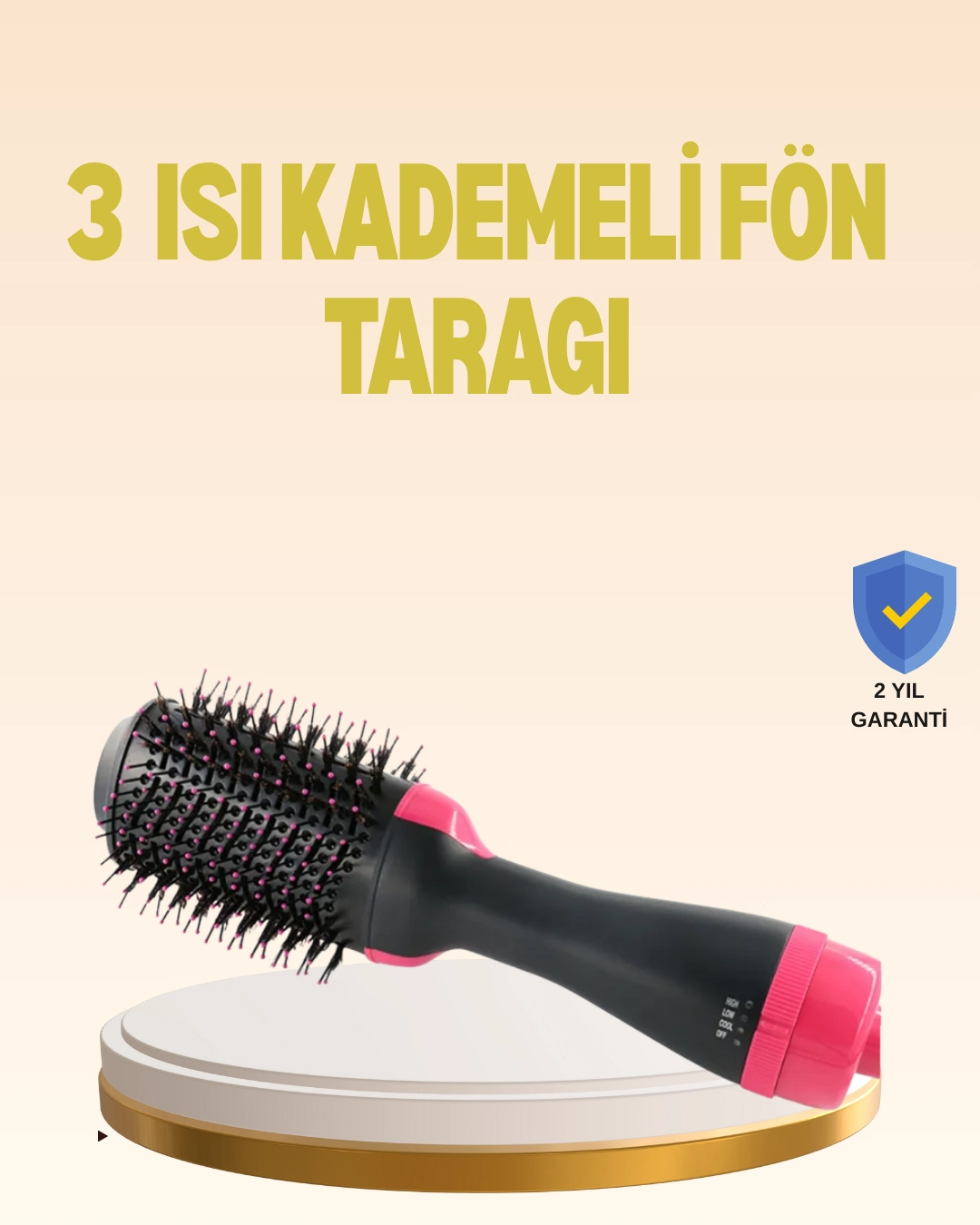 3 Isı Kademeli 1200w Saç Şekillendirme Fırçası. ( Lisinya )