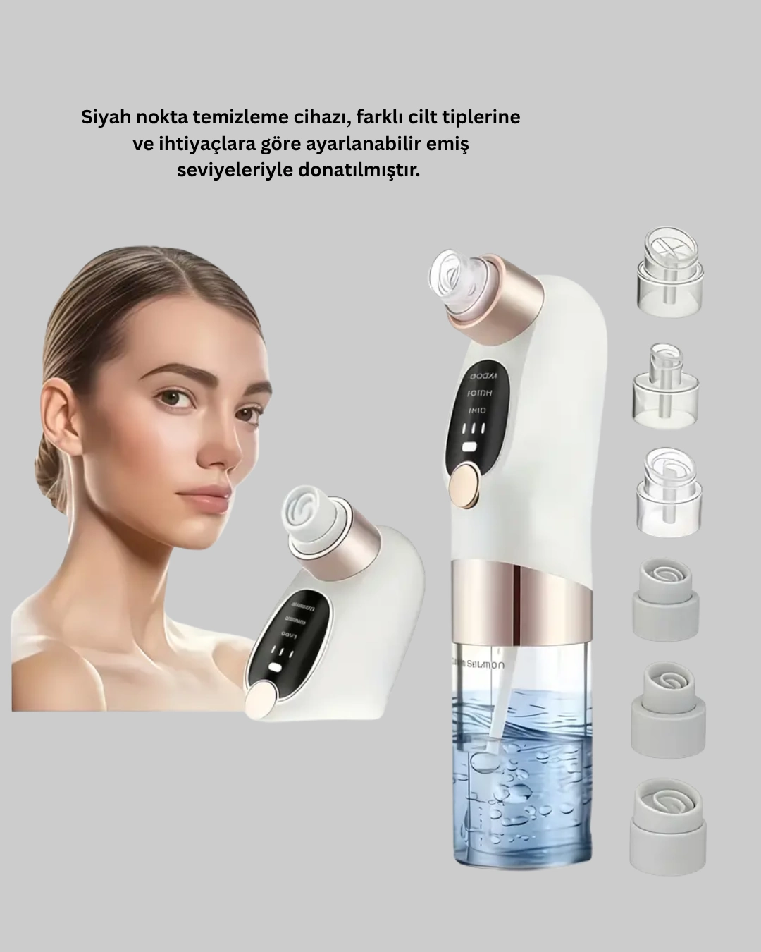 3 Kademeli Vakumlu Gözenek Temizleme Cihazı – Cilt Yenileyici Masaj Ve Derin Temizlik ( Lisinya )