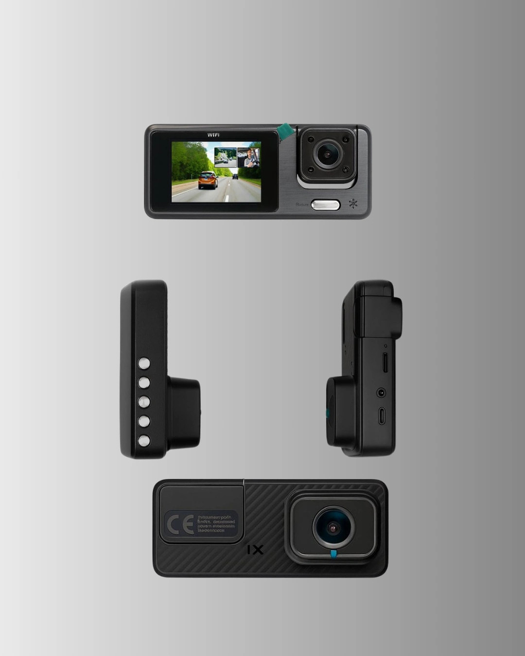 3 Kameralı Araç İçi Dvr Kayıt Cihazı  Ön İç Arka Kamera Full Hd ( Lisinya )