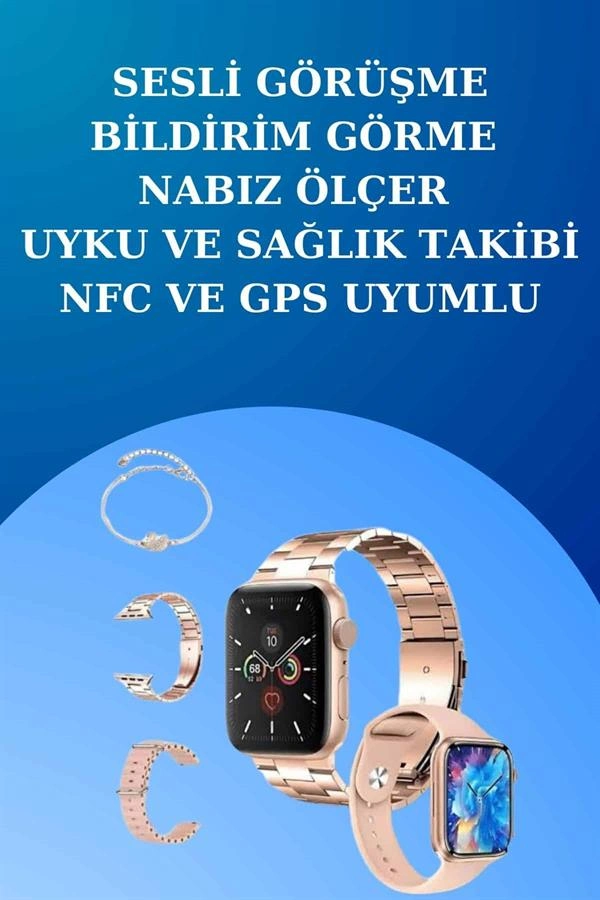 3 Kordonlu Dokunmatik Ekran Akıllı Saat Ve 2.nesil Kablosuz Bluetooth Kulaklık Anc/enc ( Lisinya )