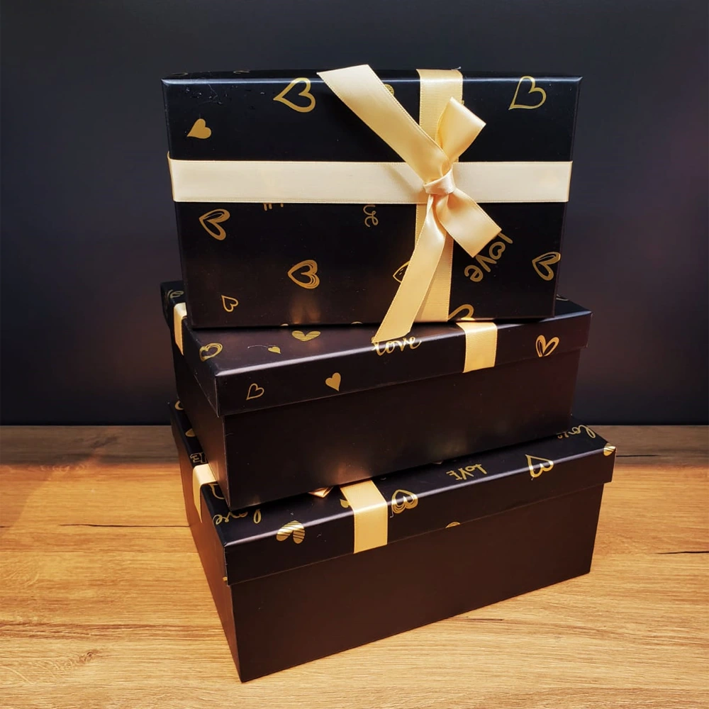 3'lü Dikdörtgen Hediye Kutusu ( Lisinya )