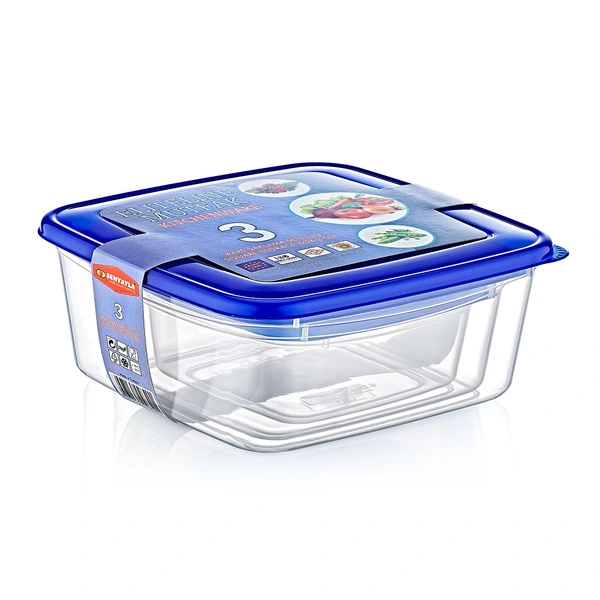 3'lü Kare Saklama Kabı Seti ( Lisinya ) 3'lü Kare Saklama Kabı Seti ( Lisinya )