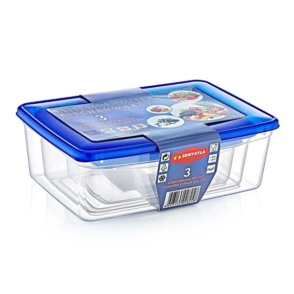 3'lü Köşeli Saklama Kabı Seti ( Lisinya ) 3'lü Köşeli Saklama Kabı Seti ( Lisinya )