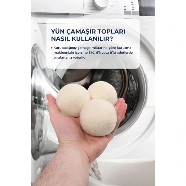 3'lü Yün Kurutma Topu Seti ( Lisinya )