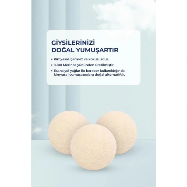 3'lü Yün Kurutma Topu Seti ( Lisinya )