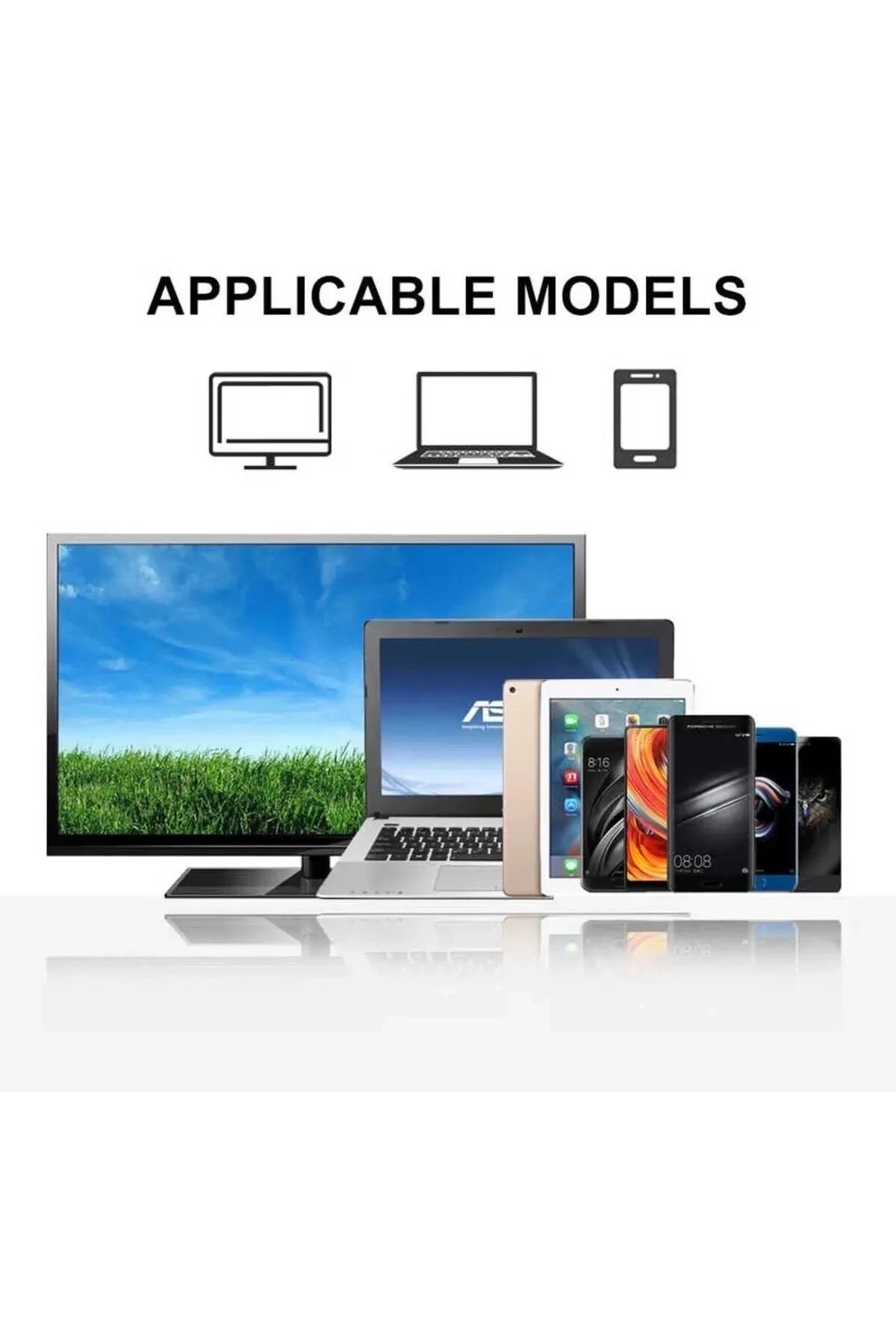 3 Metre 8 Gbps Hız 4k/30 Hz Type C To Hdmı Çevirici Dönüştürücü Tv Telefon Pc Hasır Bağlantı Kablosu ( Lisinya )