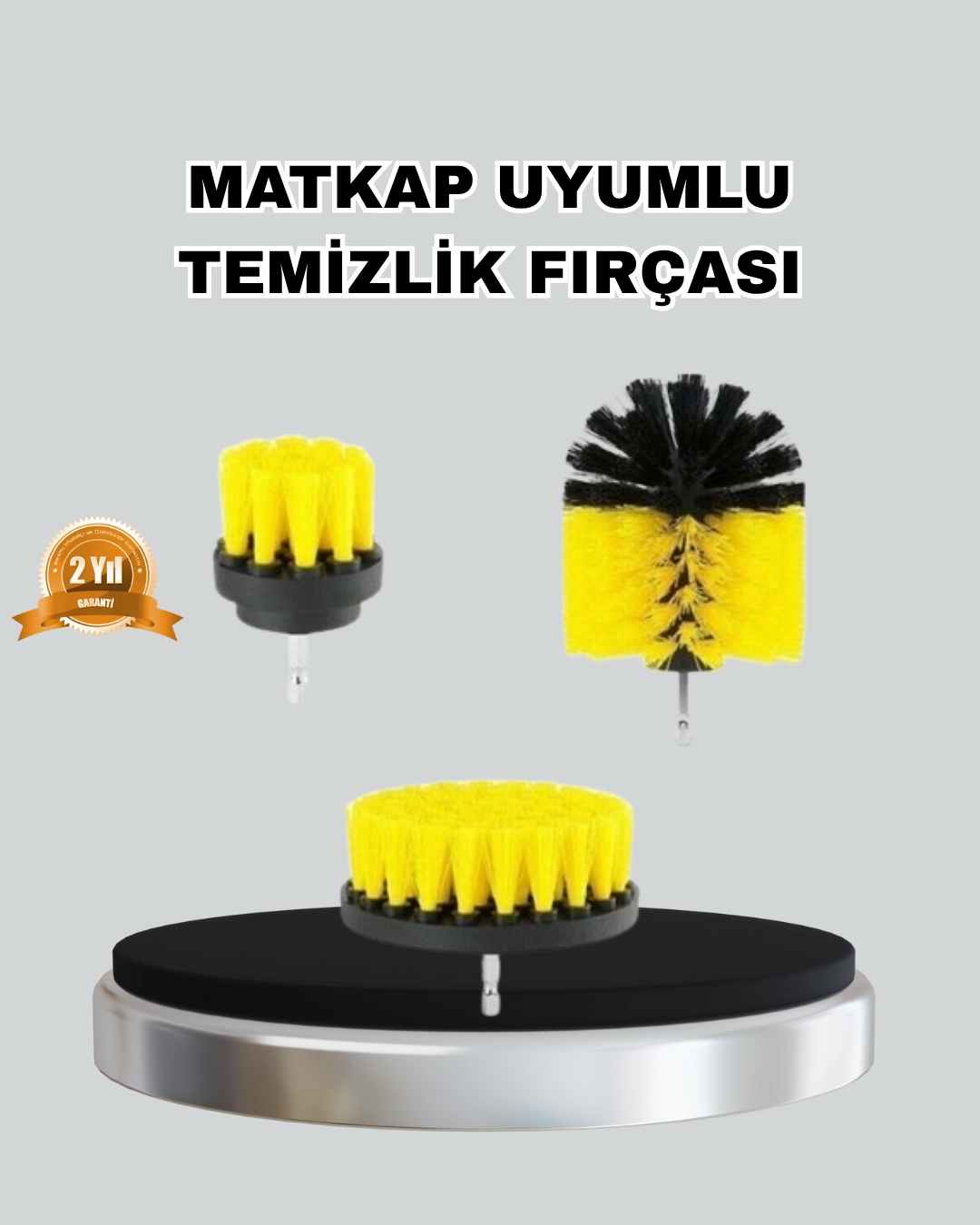 3 Parça Matkap Fırça Temizlik Seti – Her Yüzey İçin Güçlü Ve Pratik Çözüm ( Lisinya )