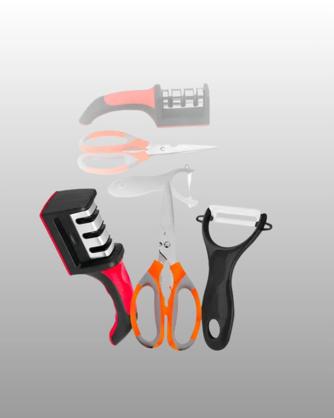 3 Parçalı Çok Fonksiyonlu Mutfak Makas Seti – Paslanmaz Çelik, Ergonomik Tasarım ( Lisinya )