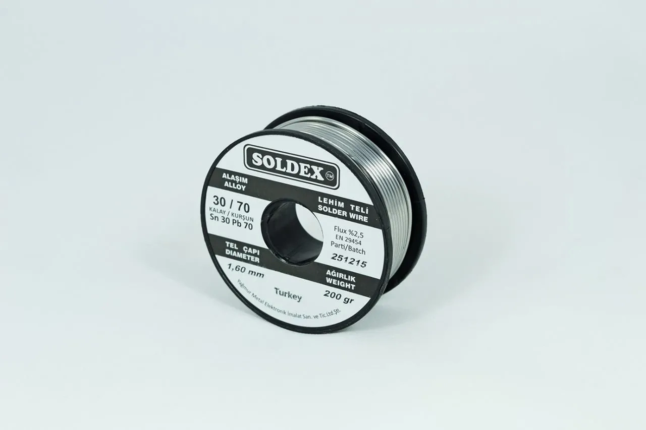 30-70 Lehim Teli 200 Gr 1,6 Mm Sn:30 - Pb:70 ( Lisinya )