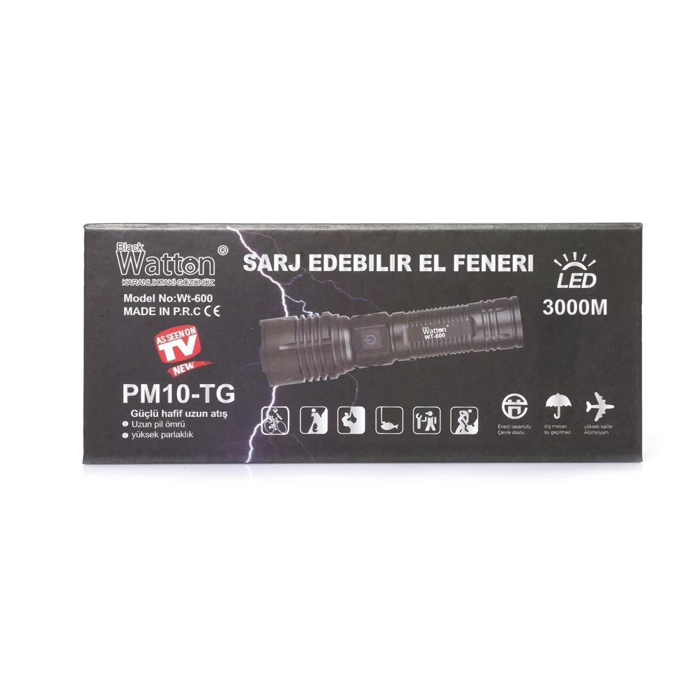 3000 Lümen  Güçlü El Feneri  Wt-600 ( Lisinya )