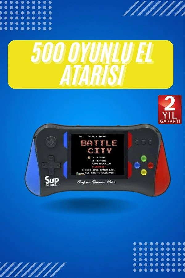 3.5 İnç 500 Klasik Retro Oyun Yüklü Kollu Oyun Konsolu ( Lisinya )