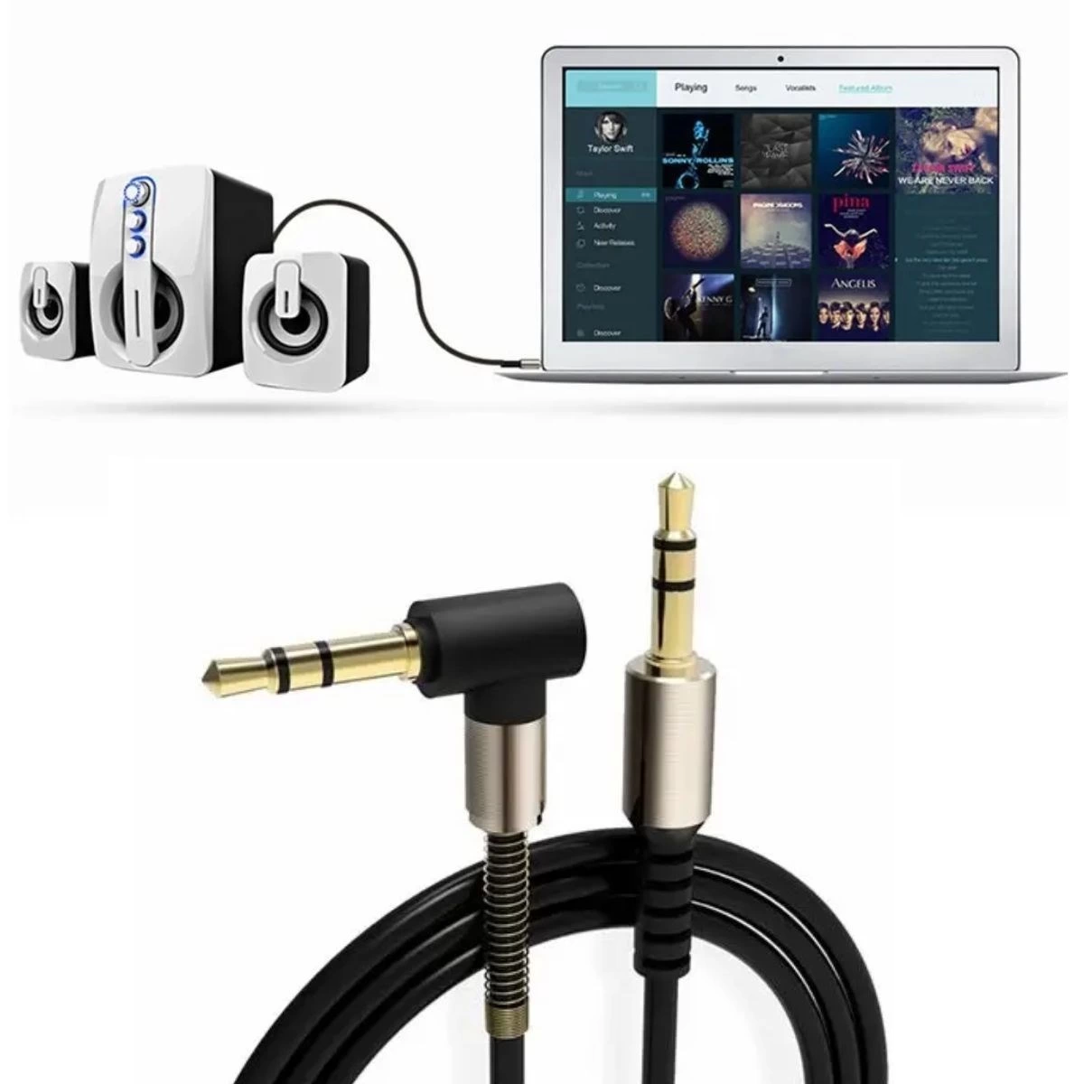 3.5mm Aux Kablosu Jak Erkek Erkek L Tipi 1 Metre Ses Aktarım Kablosu ( Lisinya ) 3.5mm Aux Kablosu Jak Erkek Erkek L Tipi 1 Metre Ses Aktarım Kablosu ( Lisinya )