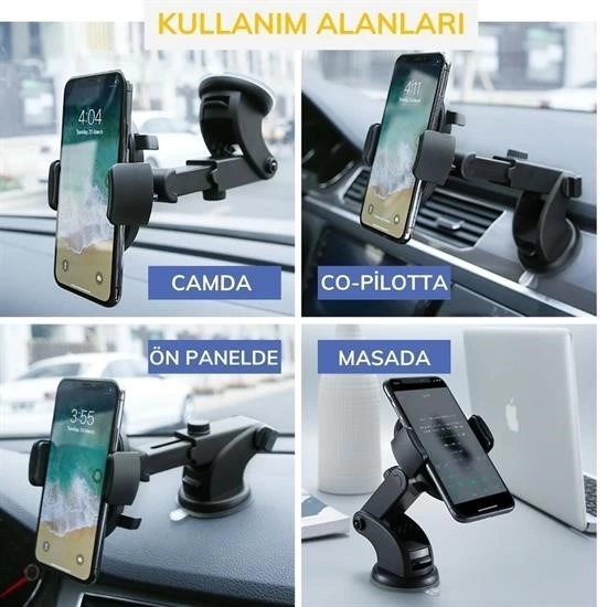 360 Derece Dönen Torpido Üstü Uzunluk Ayarlamalı Vantuzlu Teleskopik Araç Telefon Tutucu ( Lisinya ) 360 Derece Dönen Torpido Üstü Uzunluk Ayarlamalı Vantuzlu Teleskopik Araç Telefon Tutucu ( Lisinya )
