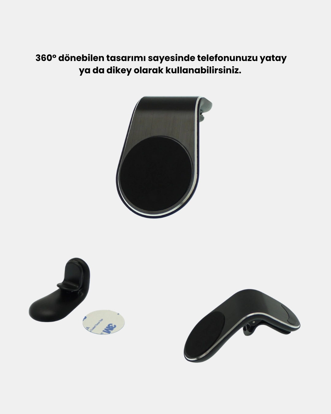 360° Dönebilen Manyetik Araç Telefon Tutucu Sarsıntısız Ve Şık Tasarımlı ( Lisinya )