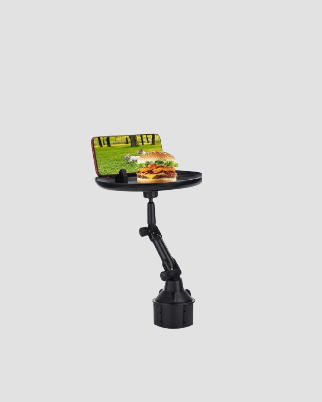 360° Döner Araç Bardaklık Tepsisi Geniş Yemek Alanlı Telefon Standlı ( Lisinya )