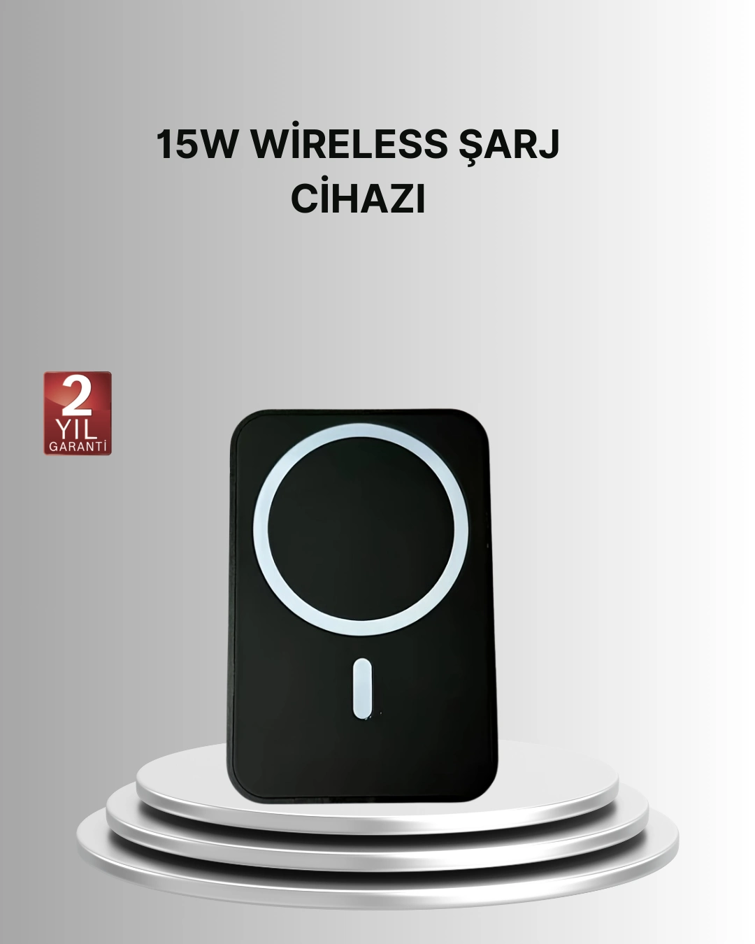 360° Döner Başlıklı Magsafe Araç Telefon Tutucu 15w Güvenli Kablosuz Şarj ( Lisinya )