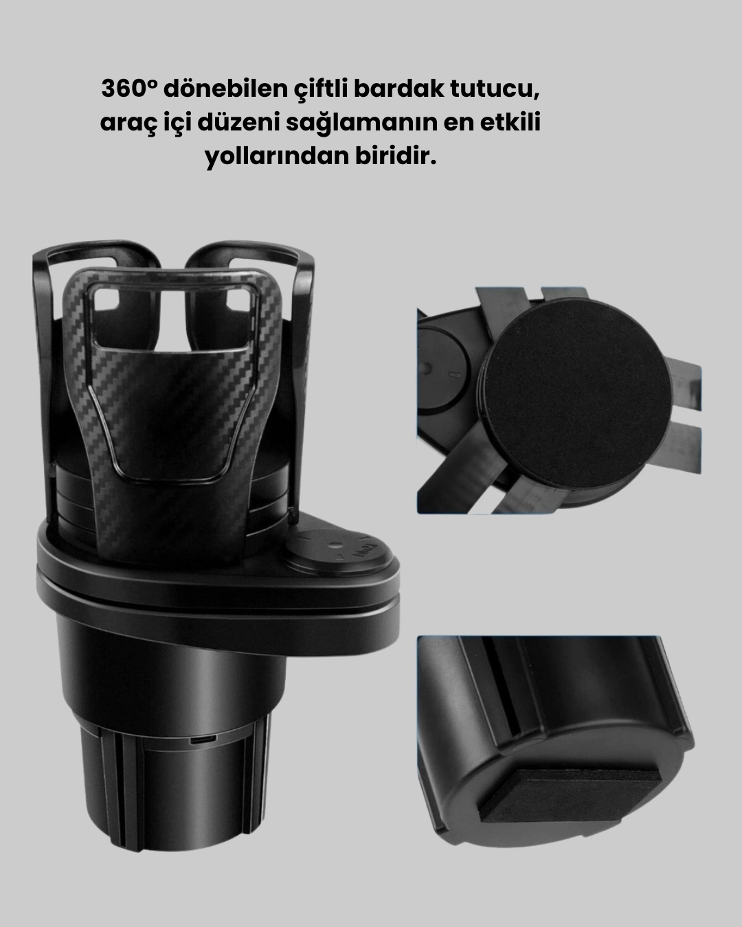 360° Döner Çiftli Bardak Tutucu Ve Kablosuz Ambiyans Led Işık Araç Seti ( Lisinya ) 360° Döner Çiftli Bardak Tutucu Ve Kablosuz Ambiyans Led Işık Araç Seti ( Lisinya )