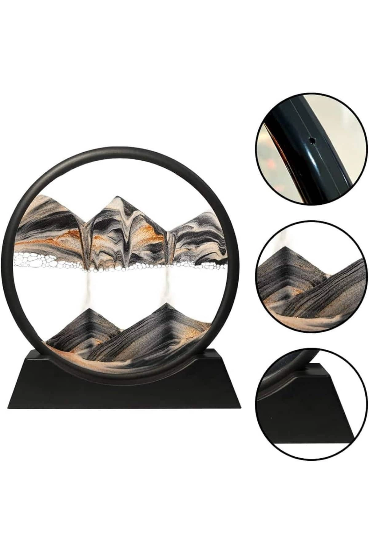 3d Led Işıklı Kum Saati Gece Lambası Hareketli Sulu Kum Saati Dekoratif ( Lisinya )