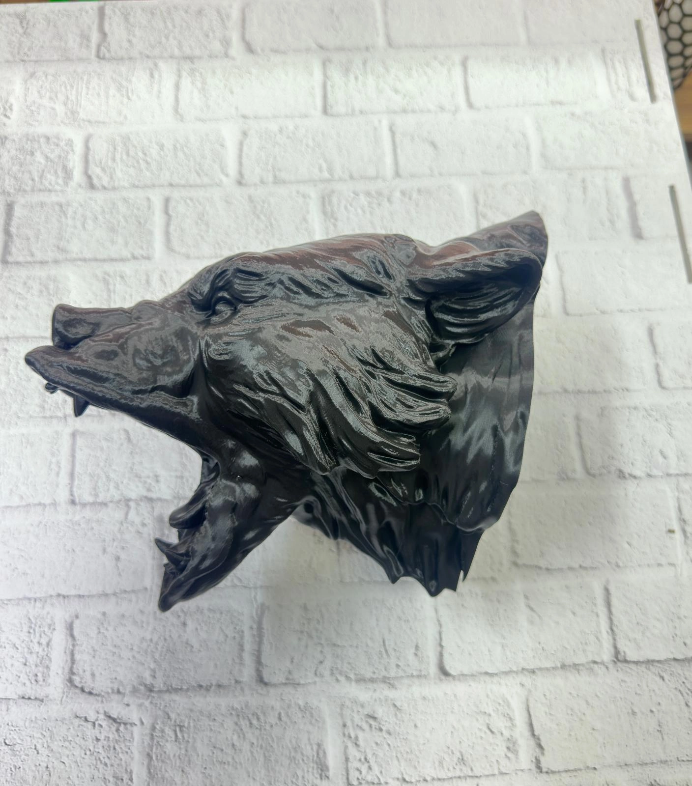 3d Siyah Ayı Başı Duvar Dekoru Modern Asılabilir Heykel 25x19 Cm ( Lisinya )