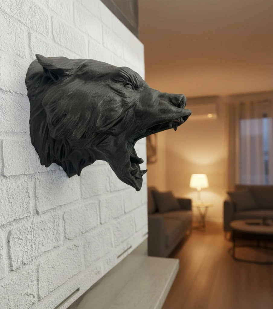 3d Siyah Ayı Başı Duvar Süsü Özel Tasarım Dekoratif Heykel 25x19 Cm ( Lisinya ) 3d Siyah Ayı Başı Duvar Süsü Özel Tasarım Dekoratif Heykel 25x19 Cm ( Lisinya )