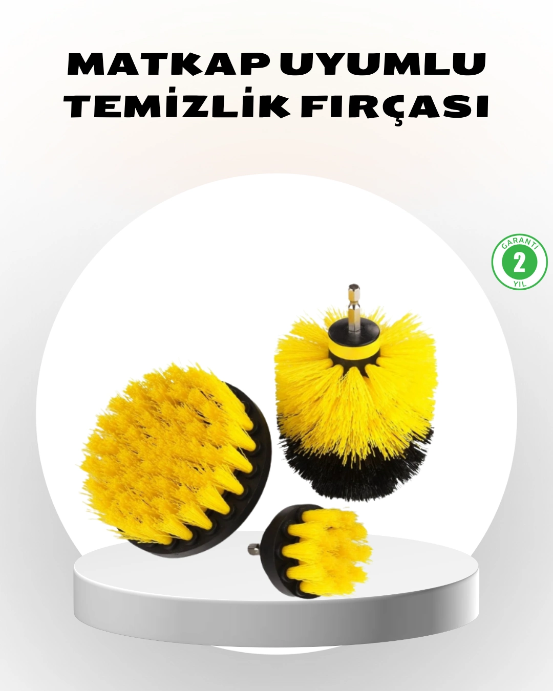 3’lü Matkap Ucu Fırça Seti – Derinlemesine Temizlik, Tüm Yüzeylerle Uyumlu ( Lisinya )