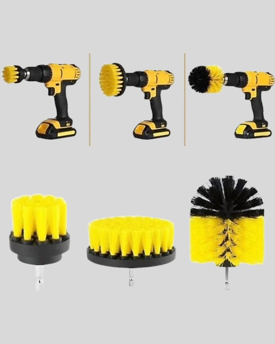 3’lü Matkap Ucu Fırça Seti – Derinlemesine Temizlik, Tüm Yüzeylerle Uyumlu ( Lisinya )