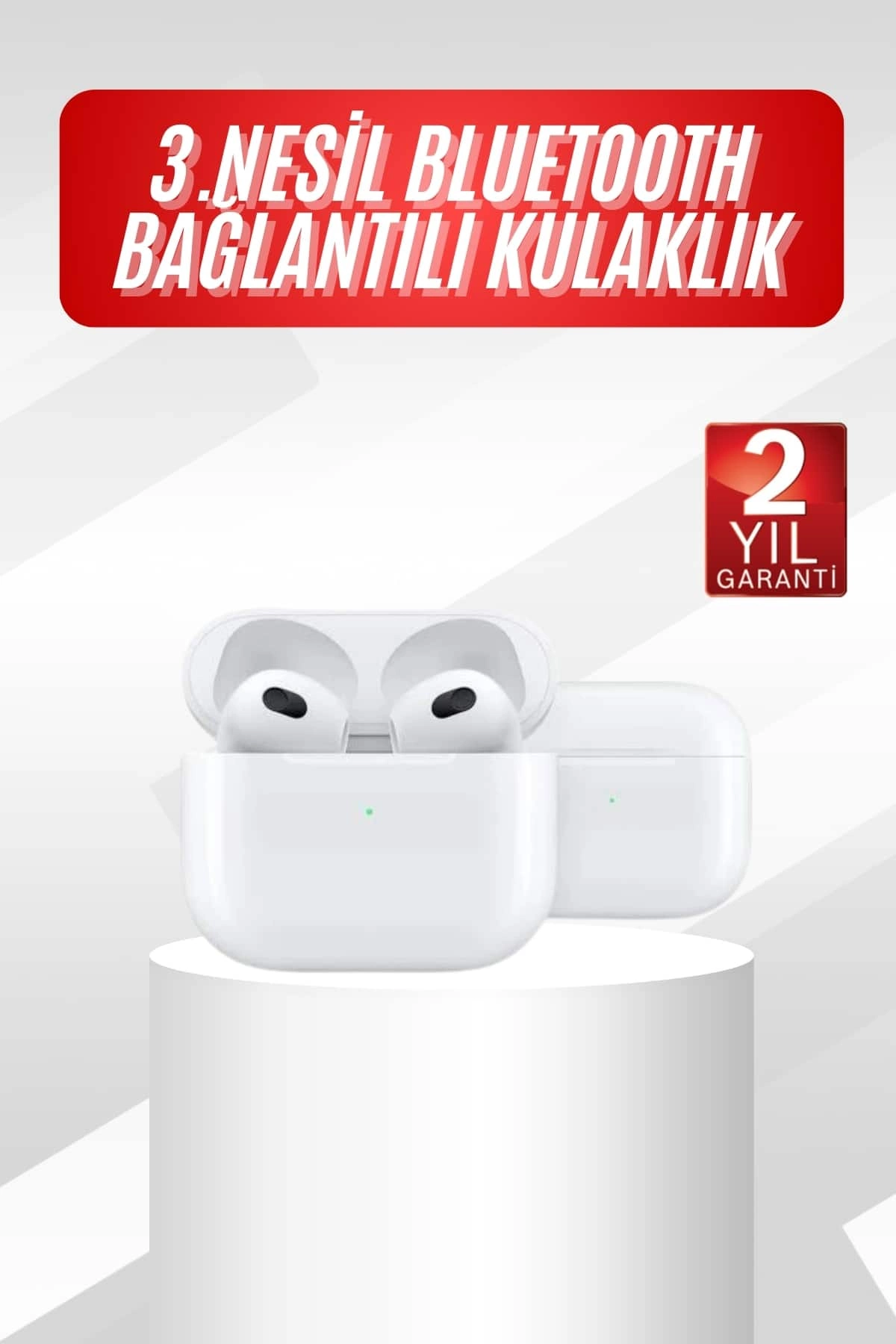 3.nesil İos Android Uyumlu Bluetooth 5.0 Beyaz Çağrı Cevaplama ( Lisinya )
