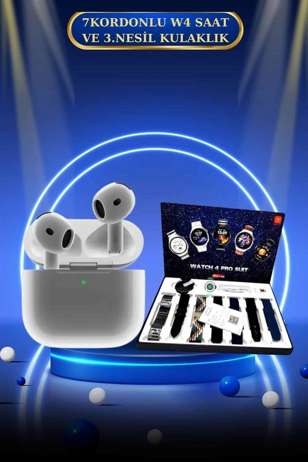 3.nesil Tws Bluetooth Kulaklık Bluetooth Bağlantılı Akıllı Saat Amoled Ekran Plastik Hasır Kordon ( Lisinya )