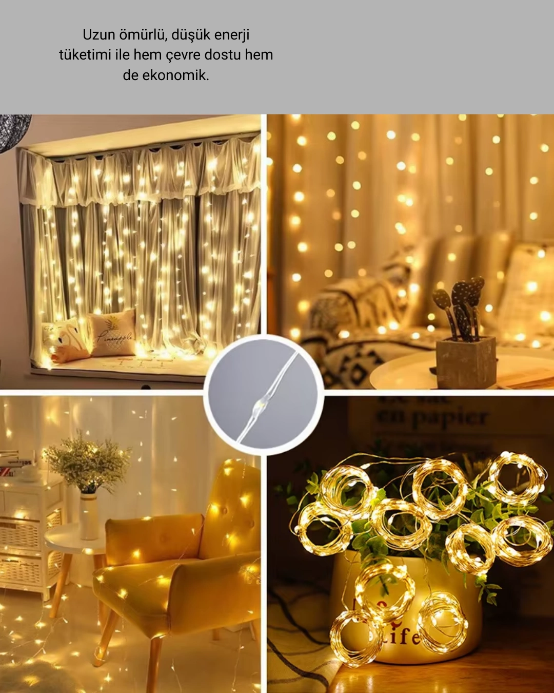 3x3 Metre Perde Led Işık – Parti Ve Bahçe Dekorasyonu ( Lisinya )