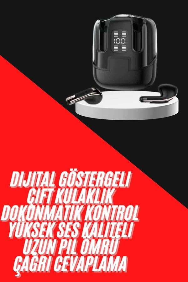 4 Adet Çift Kulaklık Dijital Göstergeli Yüksek Ses Kaliteli Bluetooth Kulaklık ( Lisinya )