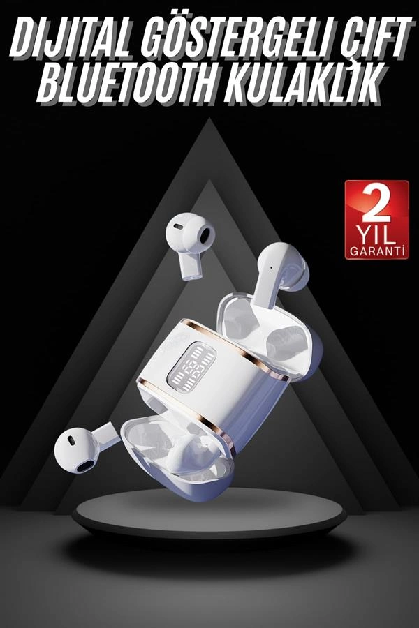 4 Adet Çift Kulaklık Dijital Göstergeli Yüksek Ses Kaliteli Bluetooth Kulaklık ( Lisinya )