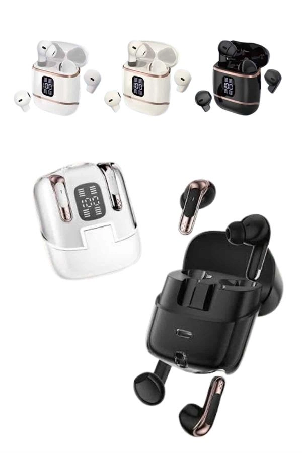 4 Adet Çift Kulaklık Dijital Göstergeli Yüksek Ses Kaliteli Bluetooth Kulaklık ( Lisinya )