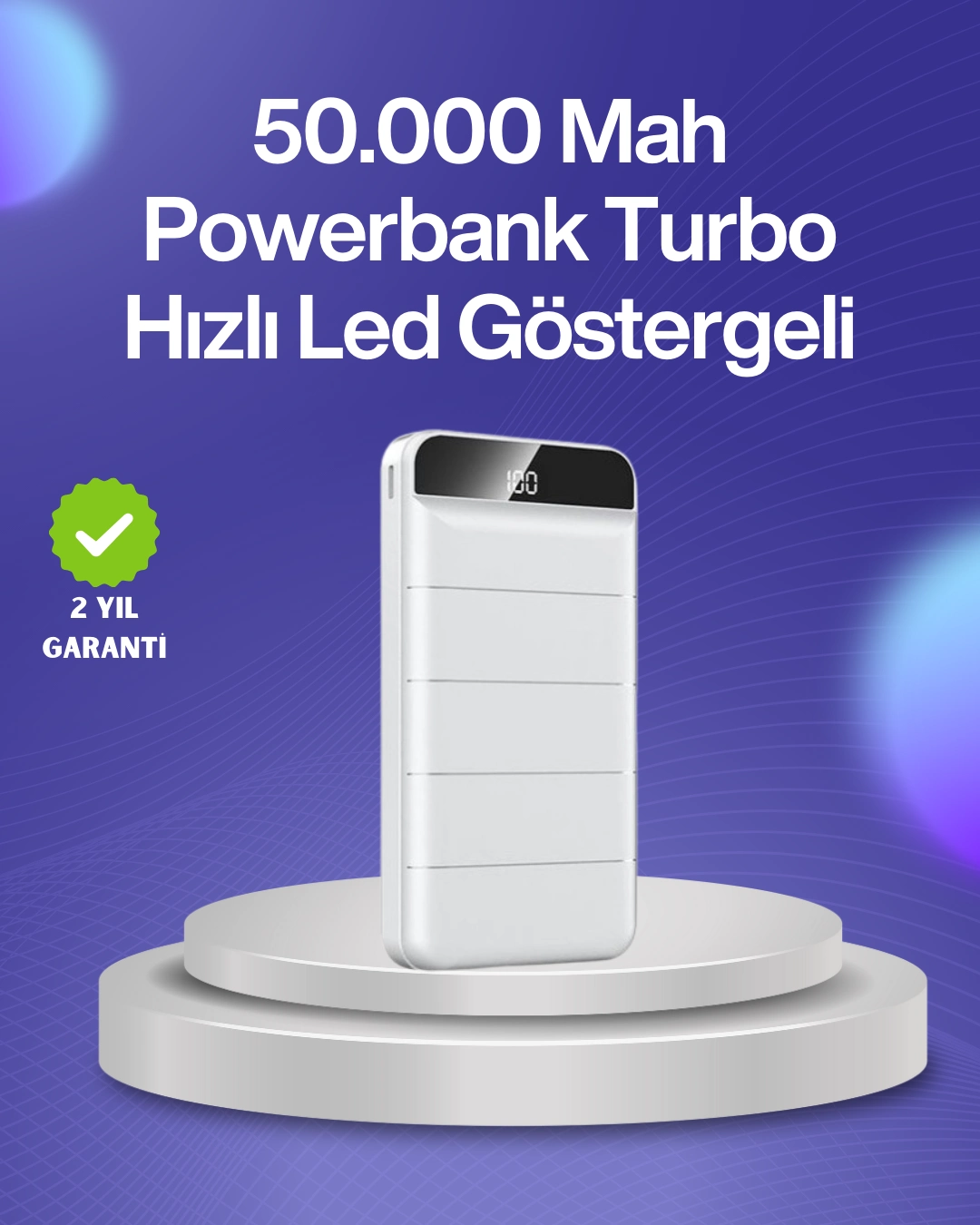 4 Cihazı Aynı Anda Şarj Edebilen Güçlü Powerbank 50000 Mah ( Lisinya )