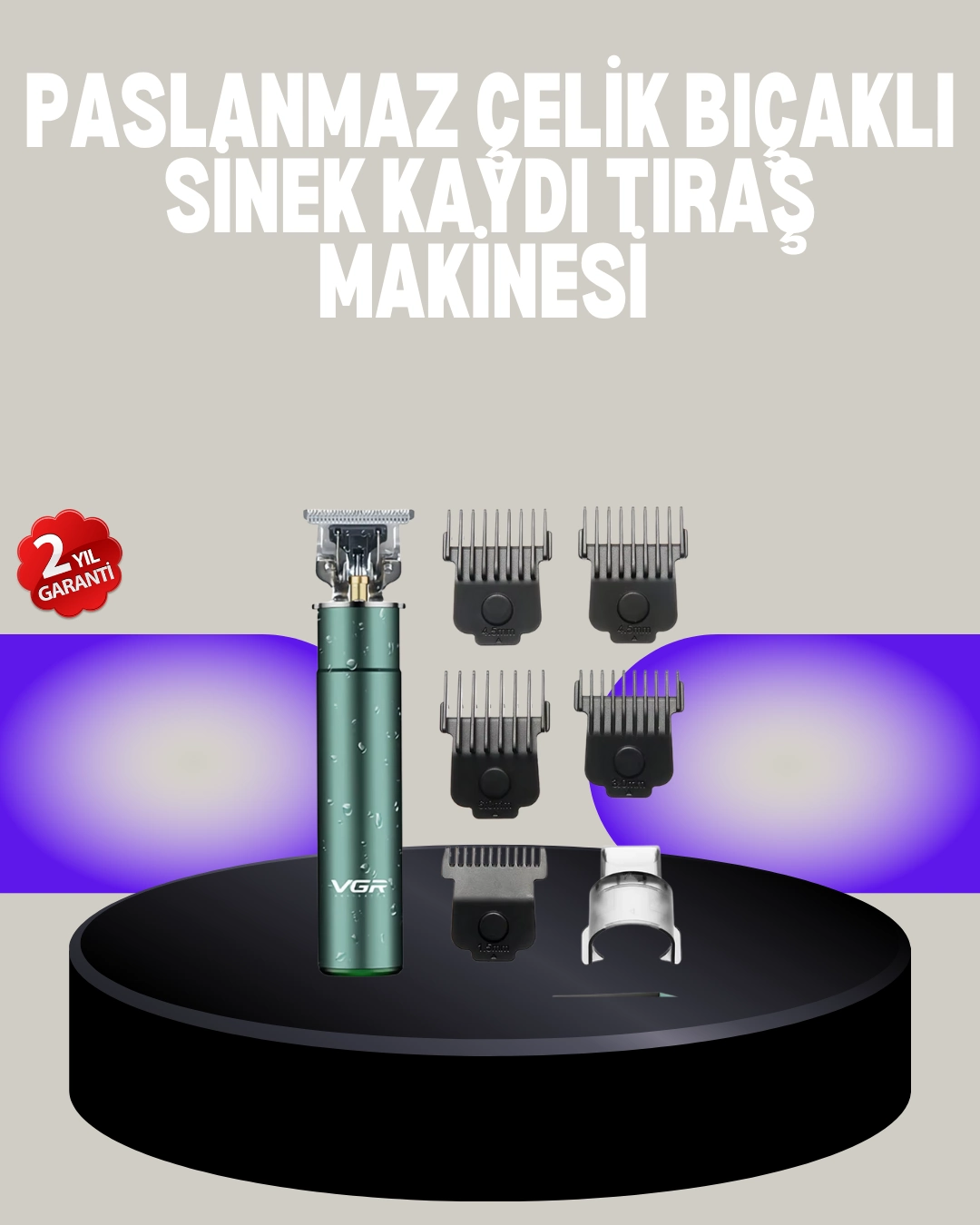 4 Limit Taraklı Ipx5 Su Geçirmez Saç Kesme Makinesi ( Lisinya )