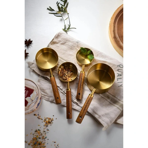 4'lü Ahşap Saplı Ölçü Kaşığı ( Lisinya ) 4'lü Ahşap Saplı Ölçü Kaşığı ( Lisinya )