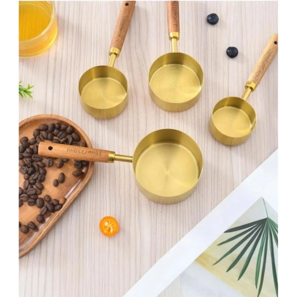 4'lü Ahşap Saplı Ölçü Kaşığı ( Lisinya ) 4'lü Ahşap Saplı Ölçü Kaşığı ( Lisinya )